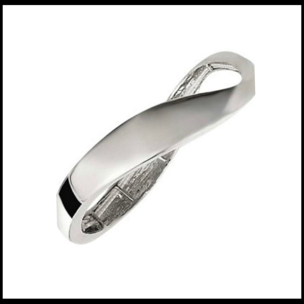NEW Lia Sophia wavelength stretch bracelet - small-medium.  Shiny silver finish